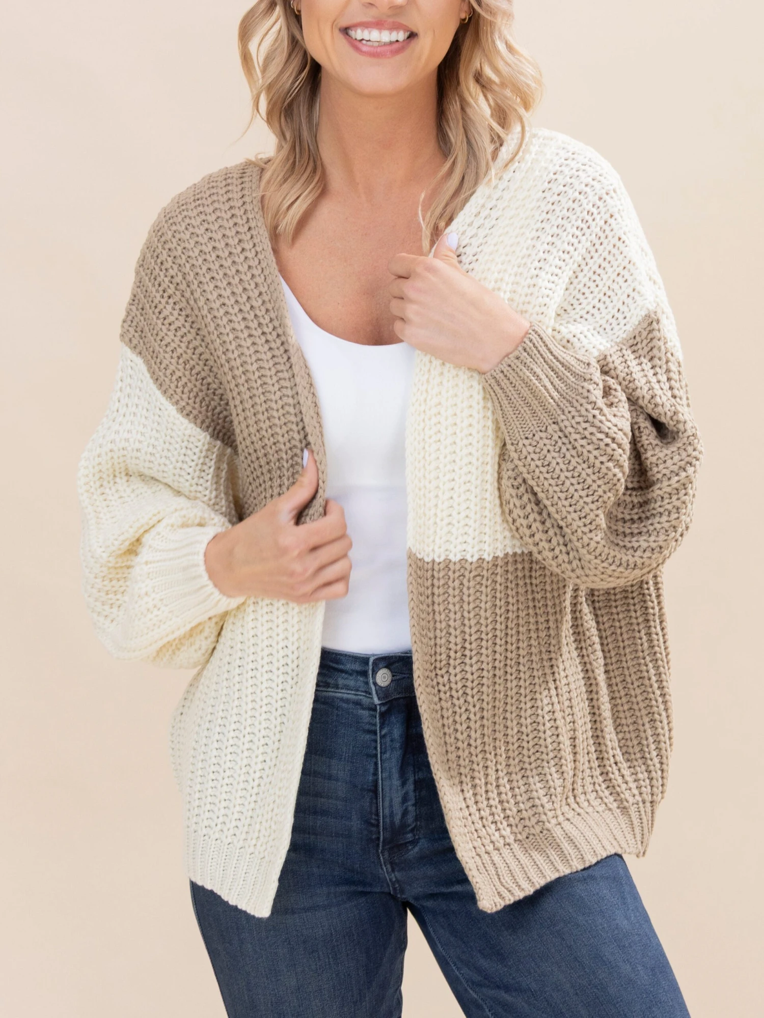 Color Block Long Sleeve Open Cardigan | S-L 2 Color Block Long Sleeve Open Cardigan | S-L - Image 2