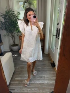 Scalloped Hem Embroidered Dress | S-L -Discount Divas Shop 85baba37263c0a36cec12f32f91d97af