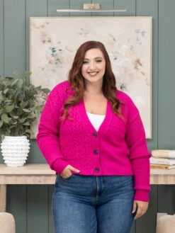 Solid Color Cable Knit Long Sleeve Cardigan | S - L -Discount Divas Shop 86b42db59df2c41092d3ef59ffe1d1e8