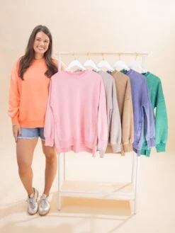 Zenana Acid Wash Fleece High Low Hem Pullover | S - 3X