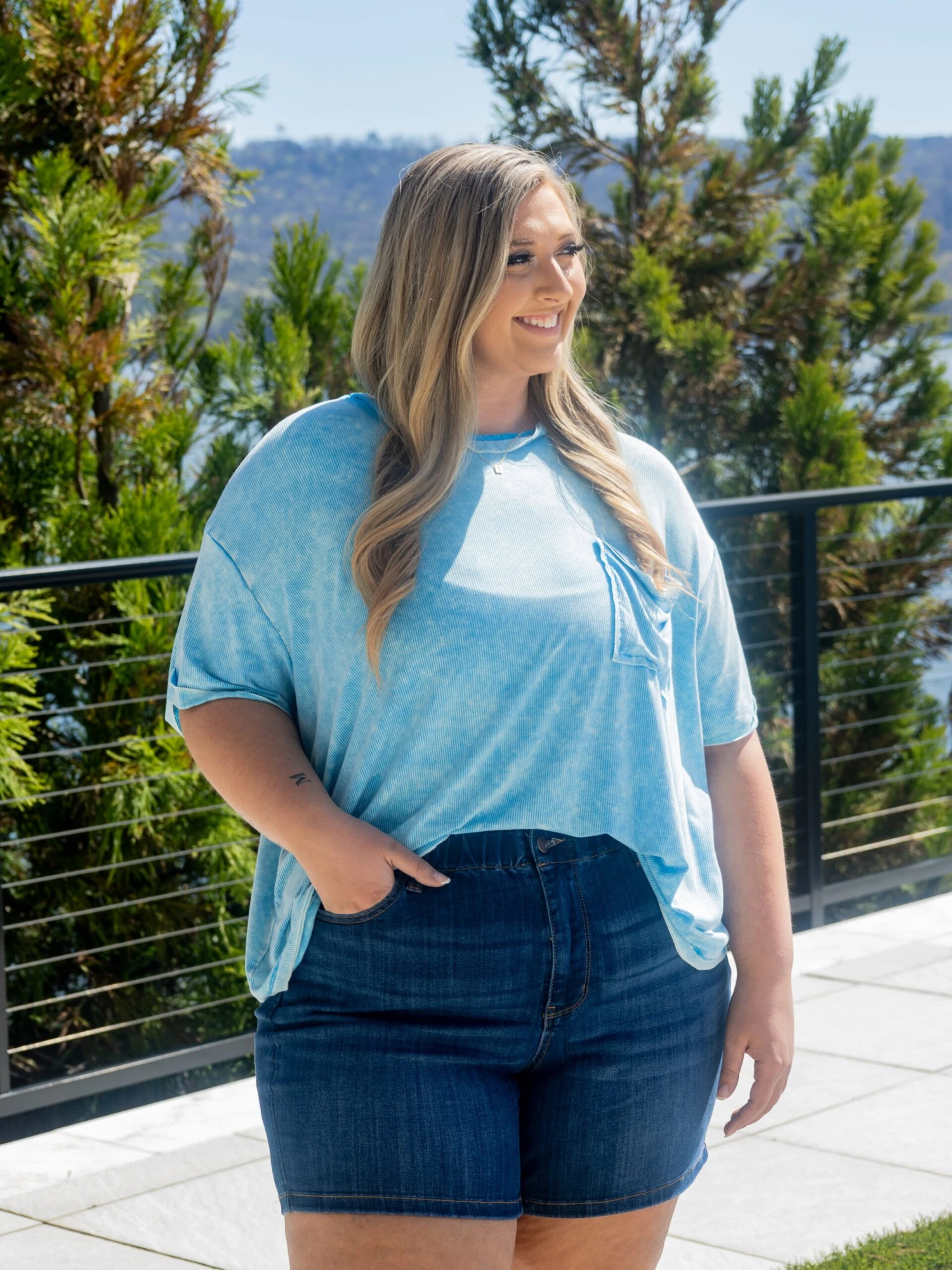 Judy Blue High Waist Mid Length Shorts | S-3X 3 Judy Blue High Waist Mid Length Shorts | S-3X - Image 3