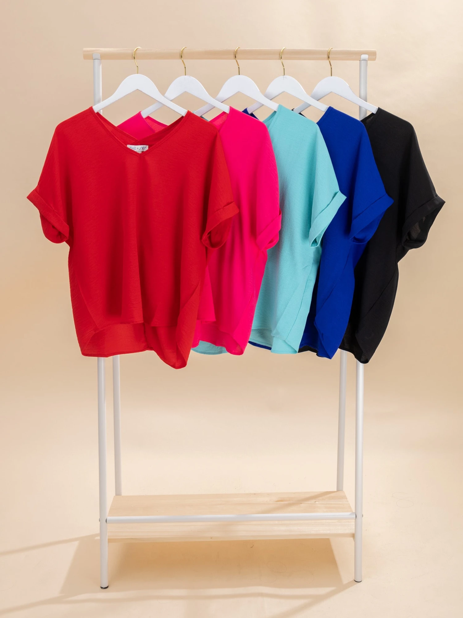 Short Sleeve V Neck Woven Top | S-2XL 1 Short Sleeve V Neck Woven Top | S-2XL