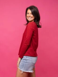 V Neck Center Seam Long Sleeve T-Shirt | S-XL -Discount Divas Shop 882a5f408a414fddf6089020849e9b7d