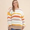 Stripe Drop Shoulder Crew Neck Sweater | S-XL Thanksgiving