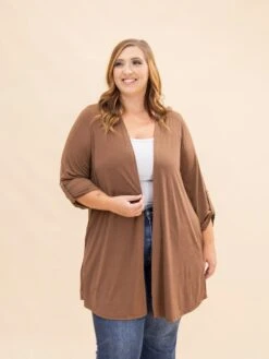 Dear Scarlett Wrinkle Free 3/4 Sleeve Open Front Cardigan | S-3X -Discount Divas Shop 8a042a8630895960248562280c7fc9bb