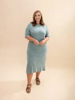 Mineral Wash Casual Comfy Midi Dress | S-L -Discount Divas Shop 8ae897837cb827aff8b966d4e6e27428