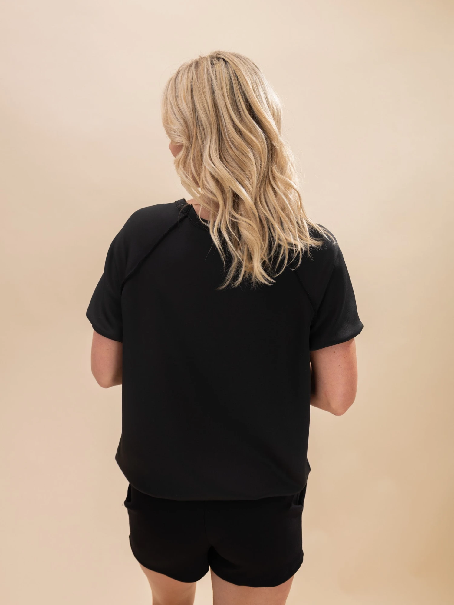 Solid Modal Scuba Banded Short Sleeve Top | S-3XL Pair W/ Sku62403 4 Solid Modal Scuba Banded Short Sleeve Top | S-3XL Pair W/ Sku62403 - Image 4