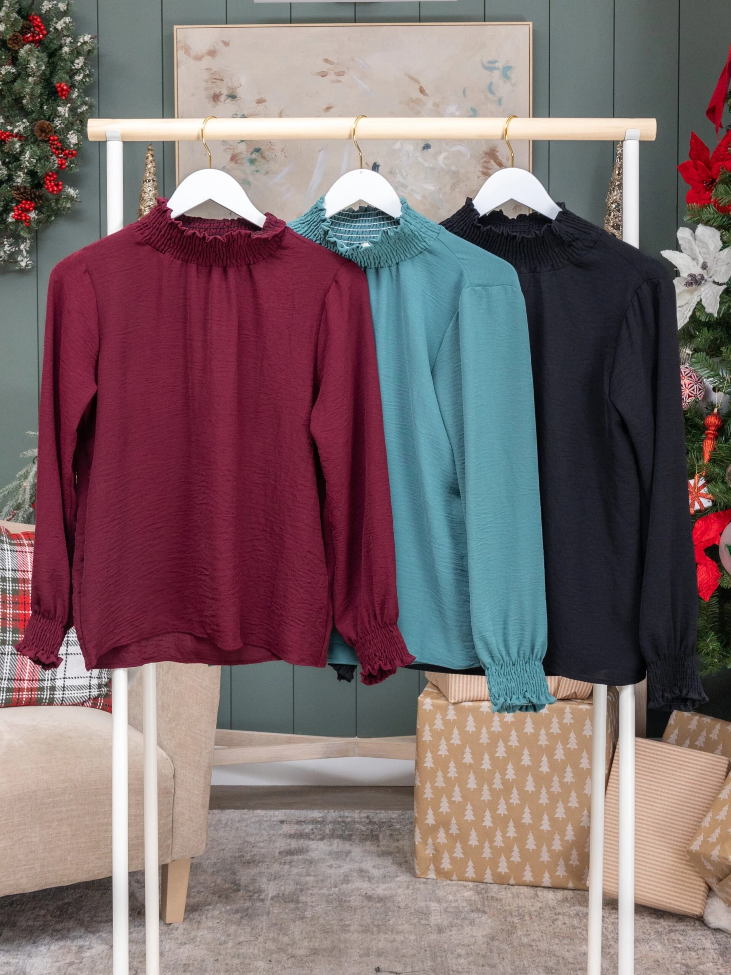 Airflow Smocked Detail Long Sleeve Top | S - L 1 Airflow Smocked Detail Long Sleeve Top | S - L