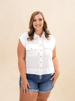 Cotton Gauze Cap Sleeve Blouse | S-L -Discount Divas Shop 8c4bef8174326f5eda92dccd7dcb64b3