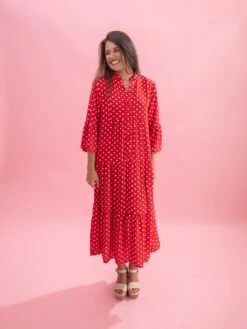 Polka Dot Print Ruffle Sleeve Midi Dress By DD Design | S-3XL -Discount Divas Shop 8ca16d0a9342df43aed805e9c0d5b142
