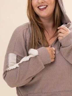 Raised Rib Long Sleeve Half Zip Hoodie | S-3XL Pair W/ Sku63513 -Discount Divas Shop 8cb7629d977809fefe75011874c0ba7e