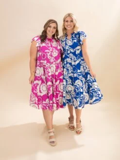 Printed Tiered Midi Dress | S-L