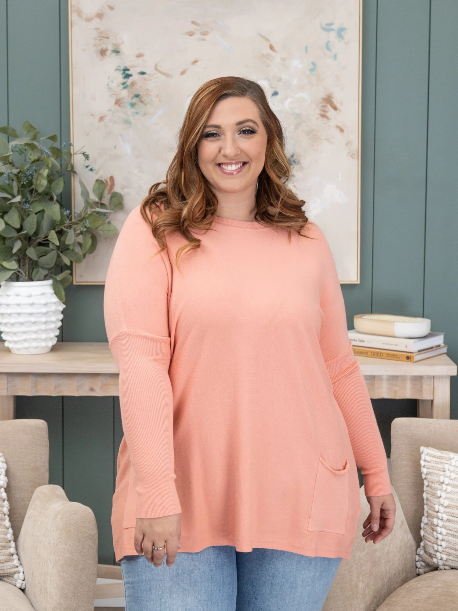 Tea N Rose "Perfect Knit" Oversized 2 Pocket Sweater | S/M - L/XL 5 Tea N Rose "Perfect Knit" Oversized 2 Pocket Sweater | S/M - L/XL - Image 5