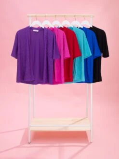 Crinkly Short Sleeve Cardigan By DD Design | S - 3XL Pair W/ Sku61198 -Discount Divas Shop 8d32a93ba2c90861647f0984e470902f