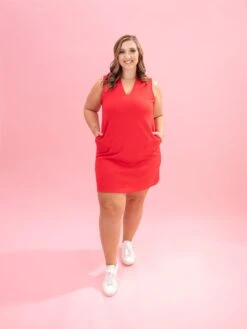 Luxe Scuba V-Neck Sleeveless Dress By DD Design | S - 3XL -Discount Divas Shop 8e4875fc83b775e5f3dcefe8e871d666