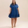 Collared Button Down Shirt Dress | S-3XL