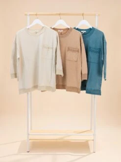 Long Sleeve Mineral Washed Boxy Pullover | S-L