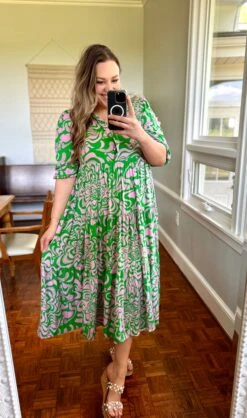 Abstract Print 3/4 Sleeve Tiered Midi Dress | S - 3X -Discount Divas Shop 8f45e70f04f4d1cb525f5df30eb37c58