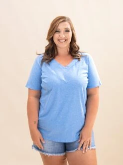 Zenana Cotton Short Sleeve V Neck Tee | S-3X -Discount Divas Shop 8f709c7f9d2735a8019802287133a695