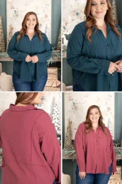 Solid Color Raw Edge Dolman Sleeve Button Down Shacket | S-L