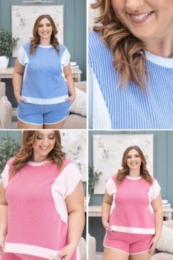 Two Toned Short Sleeve Shirt | S-L Pair W/ Sku59714