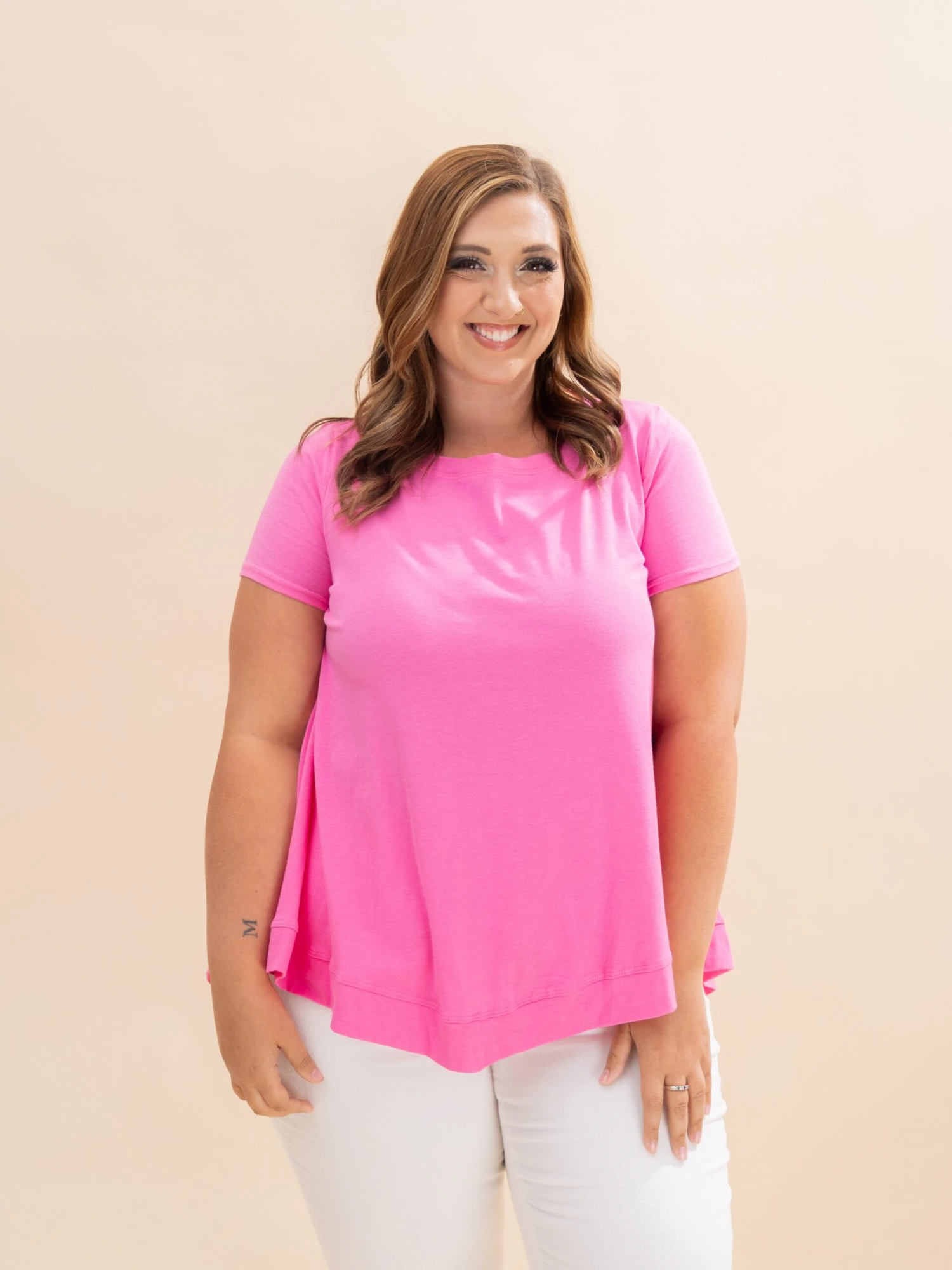 Emerald Solid Casual Short Sleeve Top | S-3XL 2 Emerald Solid Casual Short Sleeve Top | S-3XL - Image 2