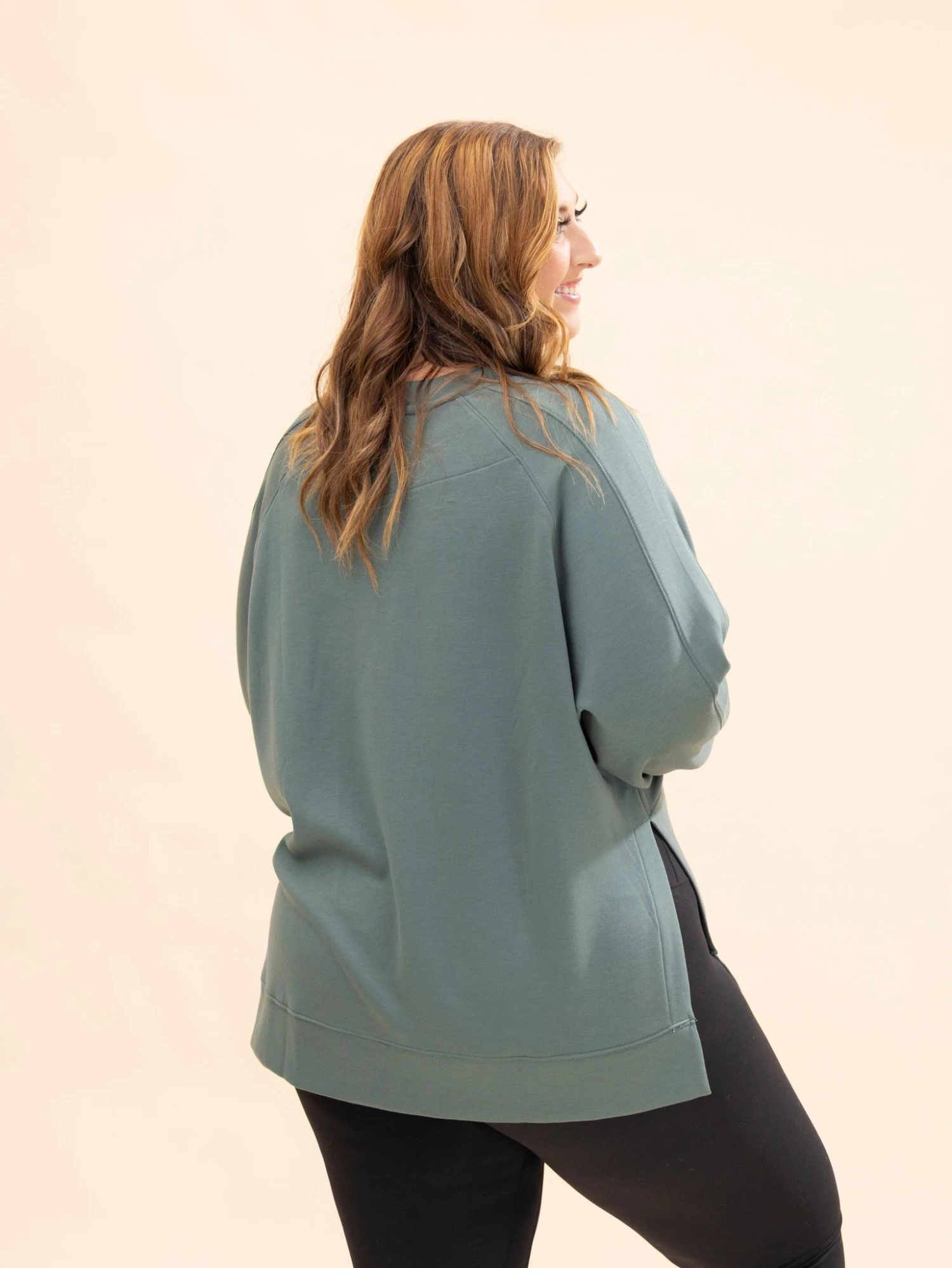 Zenana Scuba Round Neck Pullover W/ Sided Slits | S-3X Pair W/ Sku56511 10 Zenana Scuba Round Neck Pullover W/ Sided Slits | S-3X Pair W/ Sku56511 - Image 10