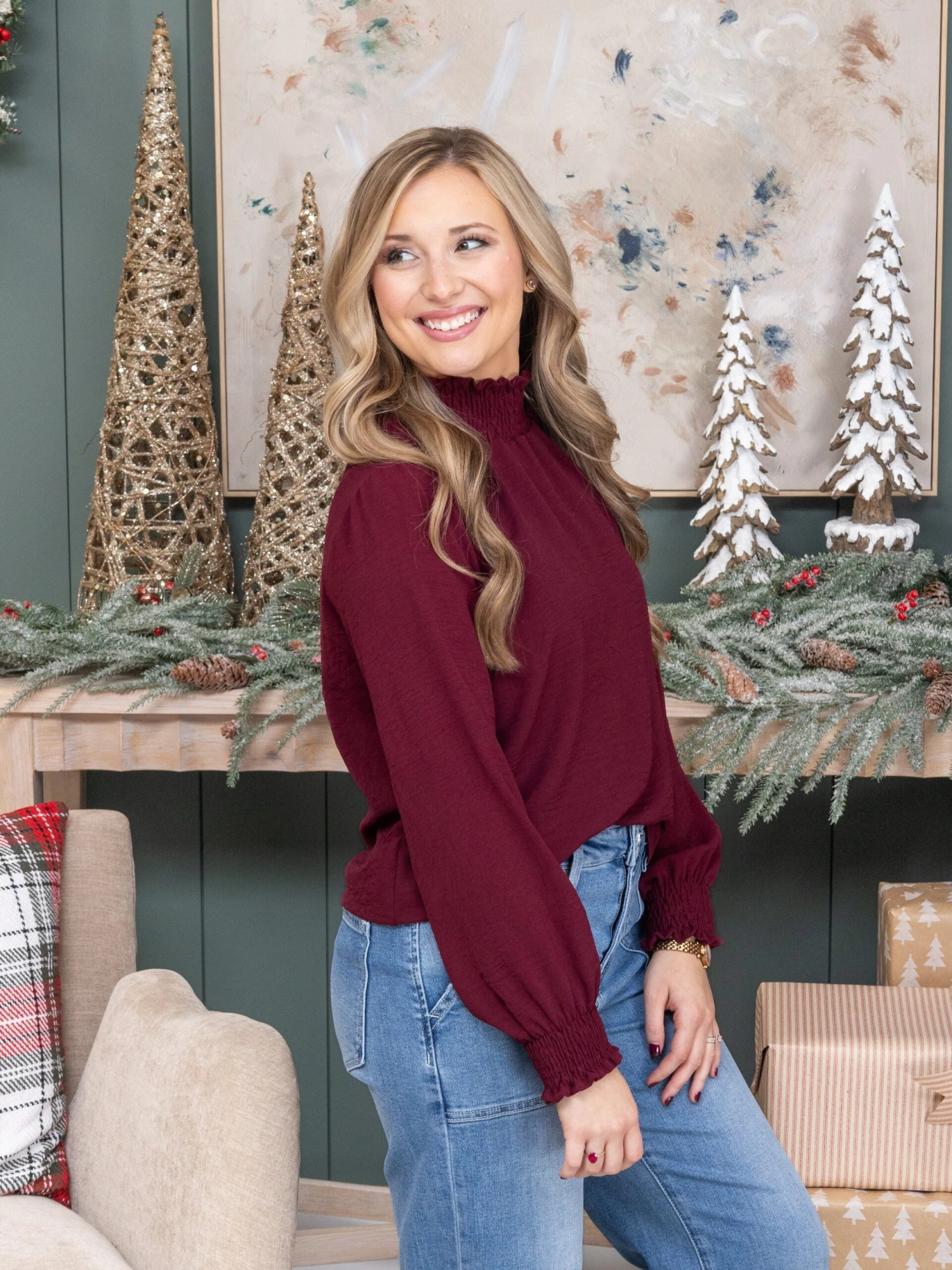 Airflow Smocked Detail Long Sleeve Top | S - L 8 Airflow Smocked Detail Long Sleeve Top | S - L - Image 8