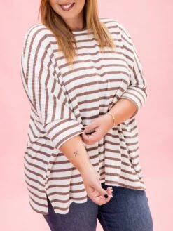Fall Striped Raised Rib Easy Fit3/4 Sleeve Top By DD Design | Reg-Plus 23 Fall Striped Raised Rib Easy Fit3/4 Sleeve Top By DD Design | Reg-Plus -Discount Divas Shop 910c2f0b3f79a62dca9566457bca43f7