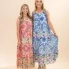 Mixed Print Chiffon Midi Dress W/ Pockets | S-L