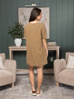 Short Sleeve Mineral Washed Swing Tunic Dress | S - L Easel -Discount Divas Shop 91844cda7f8f893f40b8fafd0dadecc8