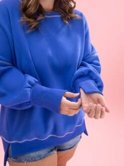 Luxe Fleece Oversized Contrast Stitched Sweatshirt By DD Design | S - 3XL Black Friday -Discount Divas Shop 93d5aba2365e93eb972c422f080262dc