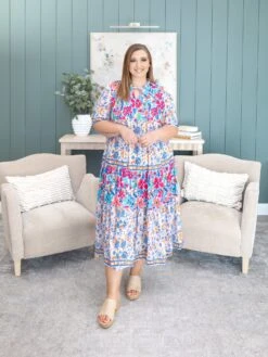 Mixed Floral Print Tie Front Midi Dress | S - XL -Discount Divas Shop 94044bb1abced6c5b2323bfda7de4ee9