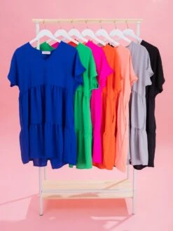 Airflow Tiered Knee Length Dress By DD Design | S-3XL -Discount Divas Shop 943c5bdeedc181945ae390b72634e680