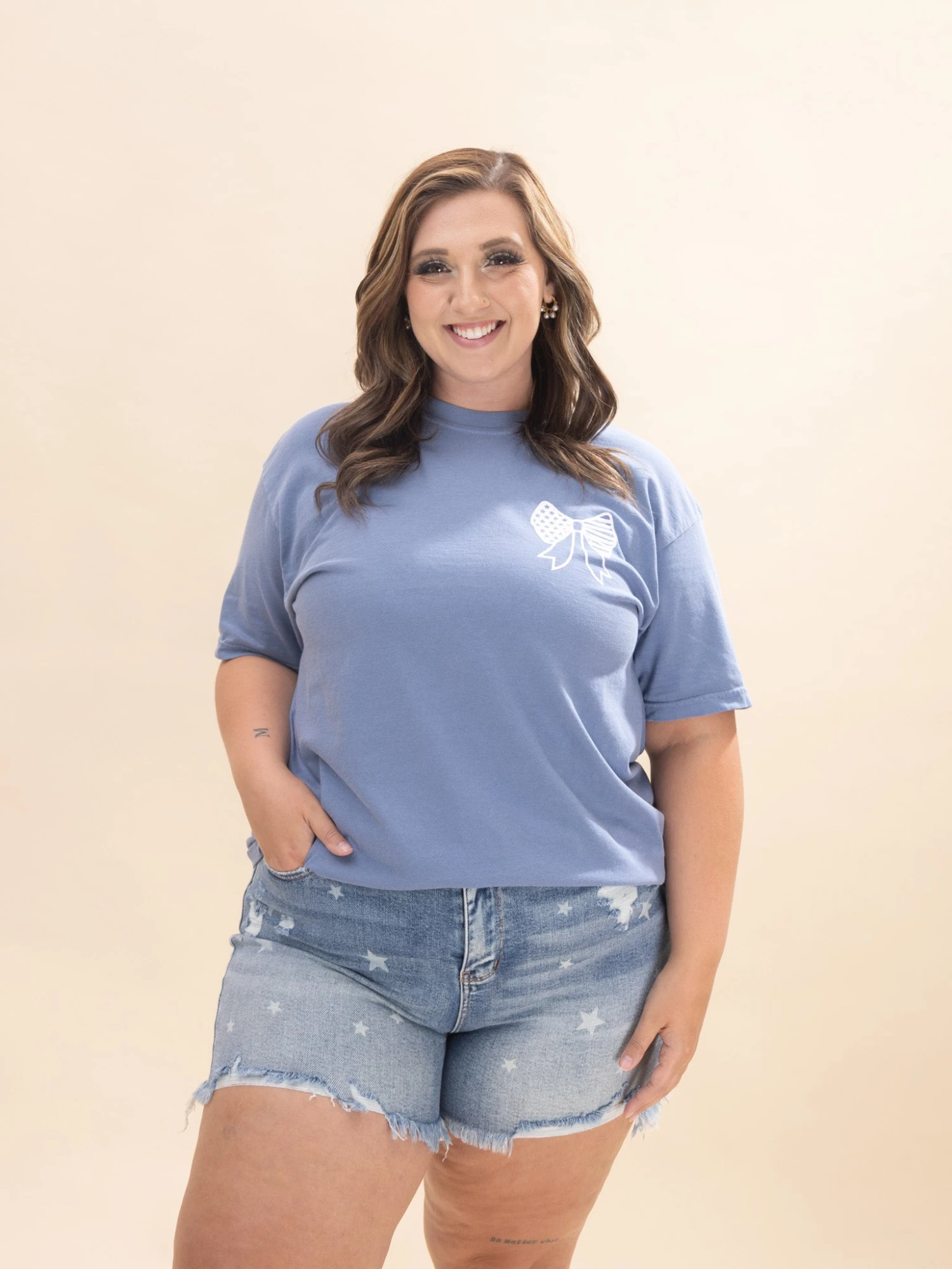 Judy Blue High Waist Star Print Cut Off Destroy Shorts | S-3XL 1 Judy Blue High Waist Star Print Cut Off Destroy Shorts | S-3XL