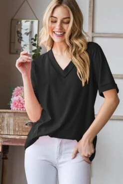 Short Sleeve Ribbed Top | S - 3X Heimish -Discount Divas Shop 9486857f80c58095a58a4c1353a22782