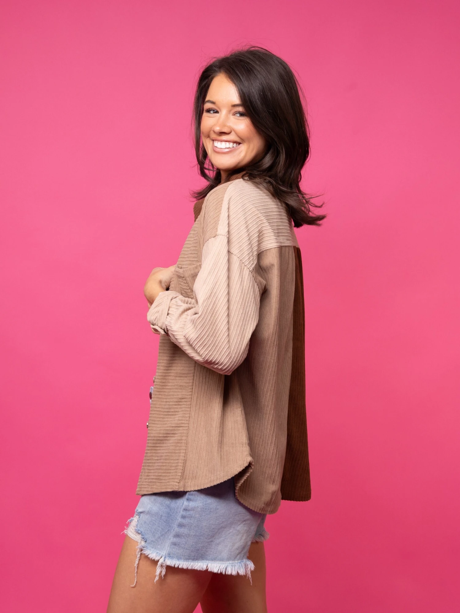 Colorblock Corduroy Shacket | S-L 3 Colorblock Corduroy Shacket | S-L - Image 3