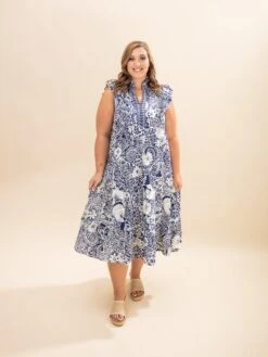 Floral Boho Midi Dress W/ Flutter Sleeves | S-L Coastal Collection -Discount Divas Shop 94b4a56b359c1c44b3393e1e97905d18