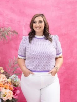 Contrast Printed Top With Short Scalloped Sleeves | S-L 11 Contrast Printed Top With Short Scalloped Sleeves | S-L -Discount Divas Shop 94ea69ad8c568fd78856b6acf220d4b8