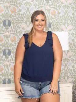 V-Neck Ribbon Detail Sleeveless Top | S - XL -Discount Divas Shop 9512ec4c29c522b231b84d503921d360