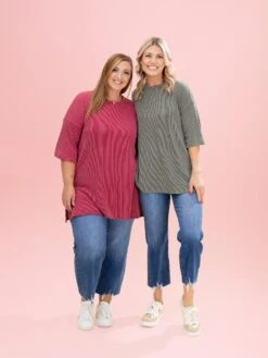 Raised Rib Flare Short Sleeve Top By DD Design | S-3X -Discount Divas Shop 95256268f2f24410f3d83cedda871413