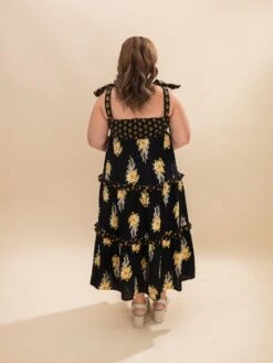 Floral Bouquet Print Tie Strap Empire Tiered Dress | S-L -Discount Divas Shop 95534632385135abc5d4ab91f0f6a564