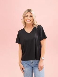 Short Sleeve Essential V Neck Tee By DD Design | S-3XL -Discount Divas Shop 959b285e2a975b1865a5888d7393a17c