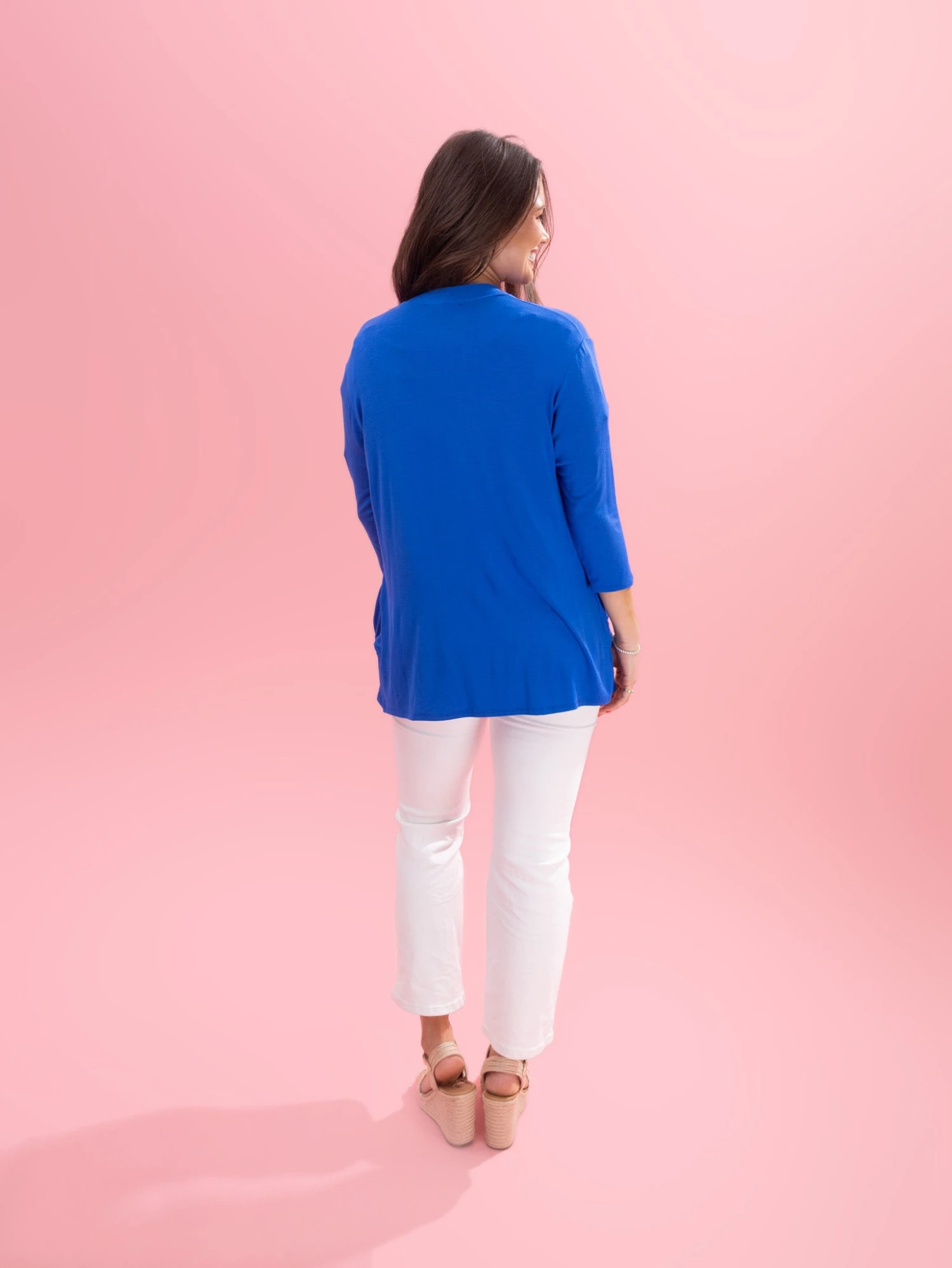 Front Pocket 3/4 Sleeve Cardigan By DD Design | S-3XL 9 Front Pocket 3/4 Sleeve Cardigan By DD Design | S-3XL - Image 9