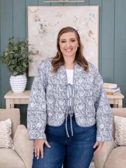 Floral Padded Puffer Jacket With Ties | S - L -Discount Divas Shop 965df050b23f190509910c9453aa7dc9