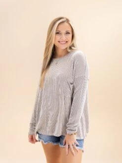 Zenana Raised Rib Long Sleeve Top | S/M-2X/3X -Discount Divas Shop 96dc55d7d9d5cbcd9bf00bfe49b04d21