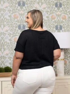 Zenana Drop Shoulder Short Sleeve Jacquard Top | S/M - L/XL -Discount Divas Shop 96f46e77bb23b8be8097c874b1d782e5