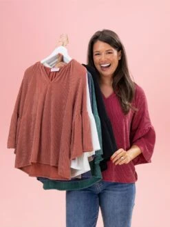 Raised Rib 3/4 Ruffle Sleeve Top By DD Design | S-3XL -Discount Divas Shop 9712276ad8d556fed5064e612f8a5a79