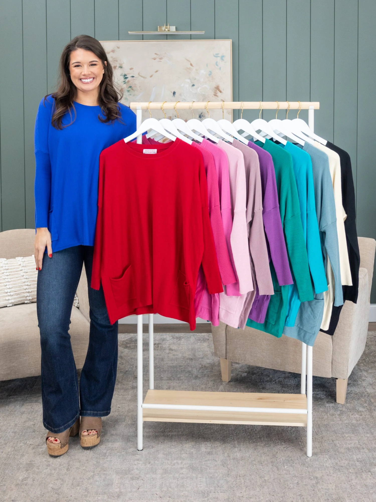 Two Pocket Viscose "Perfect Knit" Tunic Sweater By DD Design | S - 3XL 1 Two Pocket Viscose "Perfect Knit" Tunic Sweater By DD Design | S - 3XL