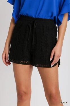 Lined Drawstring Crochet Short With Elastic Waist Band | S - L Set W/ Sku 53339